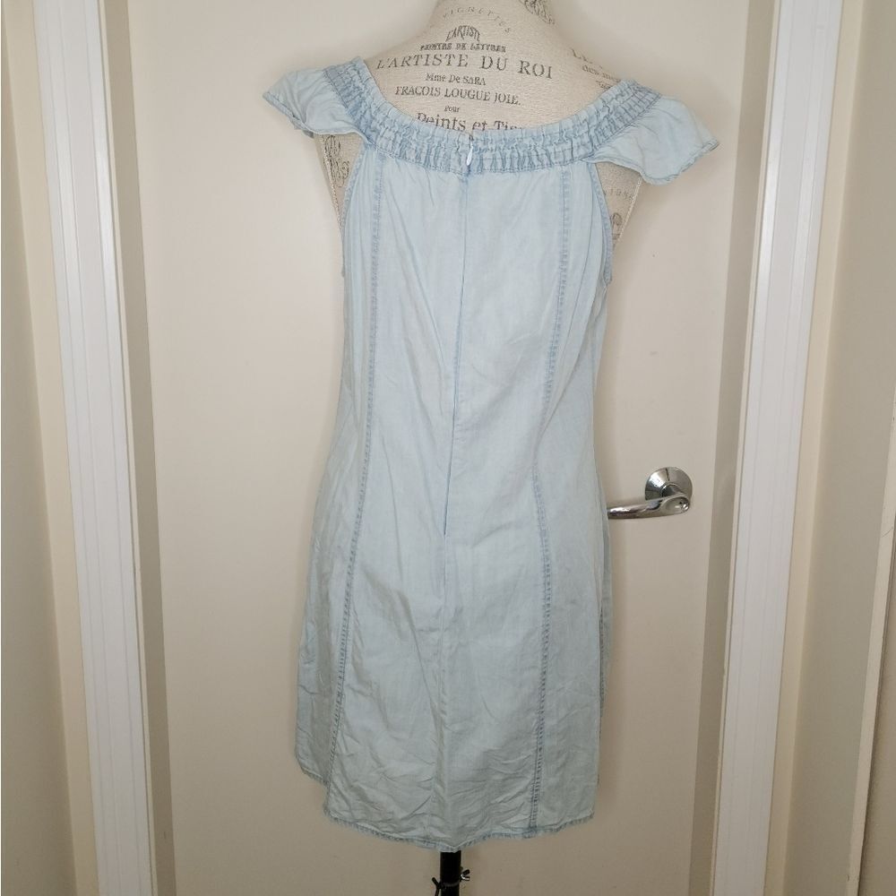 90s Ruffle Denim Mini Dress - Picture 4 of 11